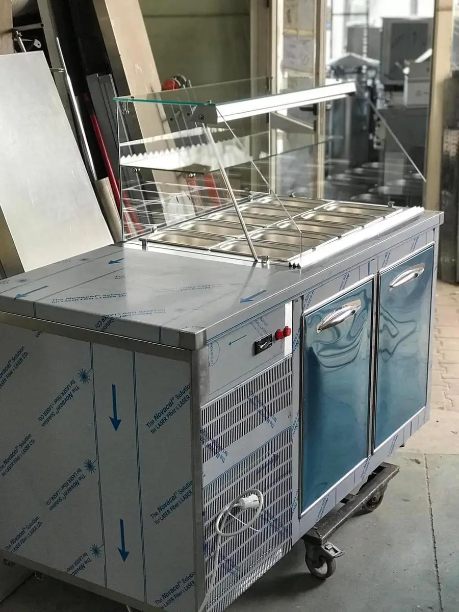 Frigorifer fast-food me 2 porta , per mbajtjen e produkteve ushqimore
